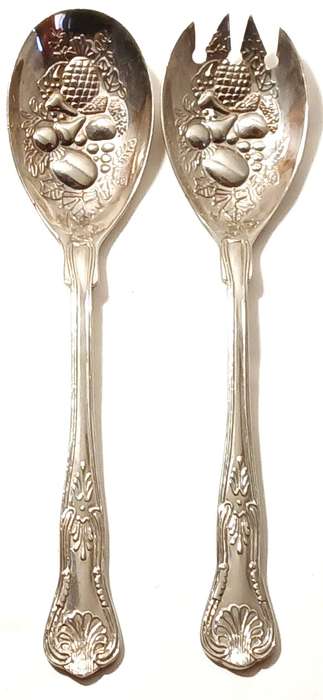 Vintage silver plate fruit or salad servers
