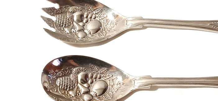 Vintage silver plate fruit or salad servers