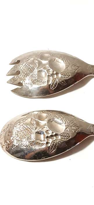 Vintage silver plate fruit or salad servers