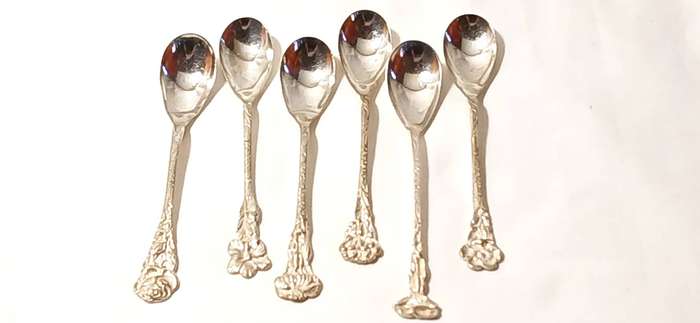 Vintage silver plate flower spoons