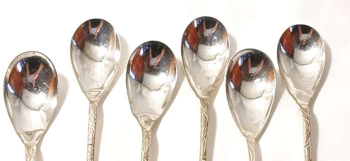 Vintage silver plate flower spoons