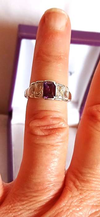 Sterling silver ring with cubic stones