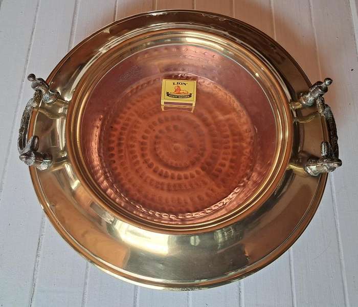 Rare brass and copper brazier