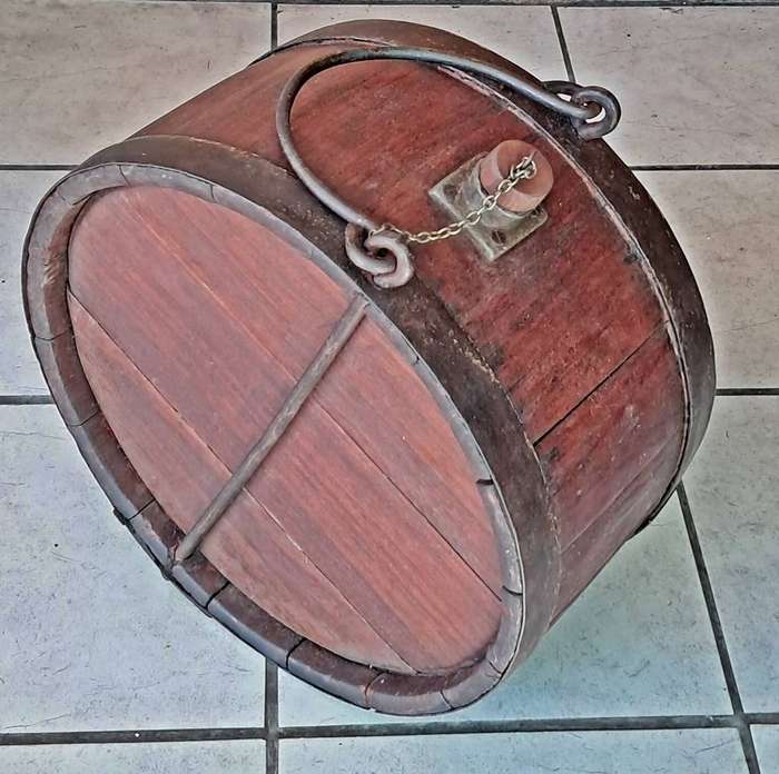 Antique oxwagon water barrel (waterbalie)