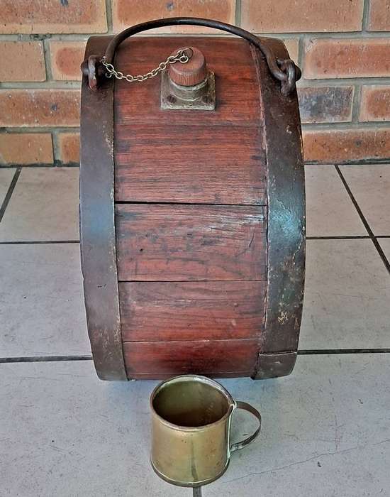 Antique oxwagon water barrel (waterbalie)