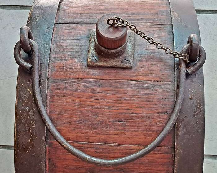 Antique oxwagon water barrel (waterbalie)