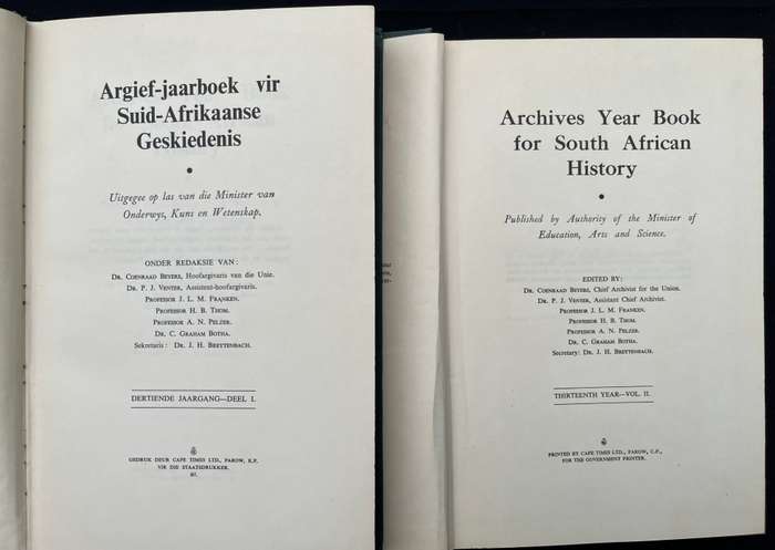 ARCHIVES YEAR BOOK FOR SA HISTORY/ARGIEF JAARBOEK VIR SA GESKIEDENIS 1950 VOL I&II