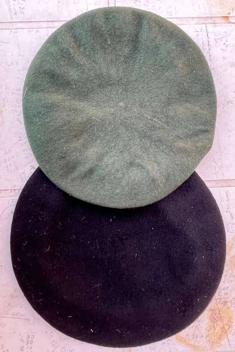 SADF Berets. One with badge, black one with no badge.