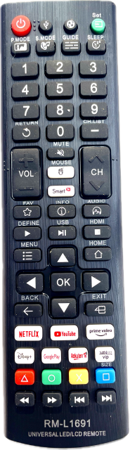 Universal Smart TV Remote RM-L1691 LG, SONY, SAMSUNG, SHARP, PANASONIC, THOSIBA