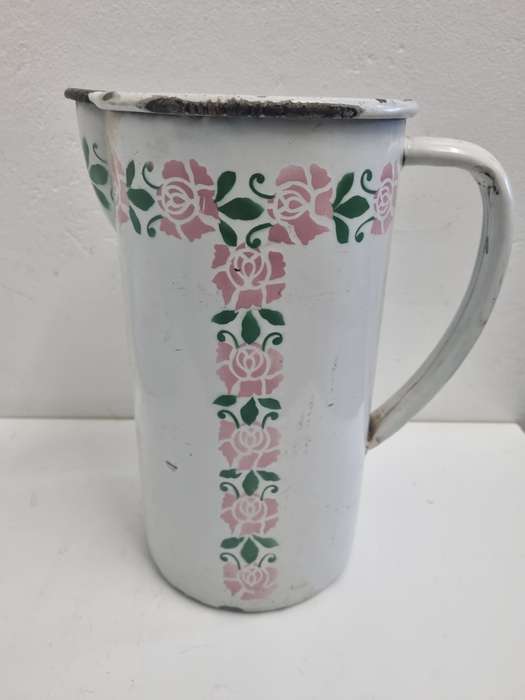 Tall Vintage Enamel Jug