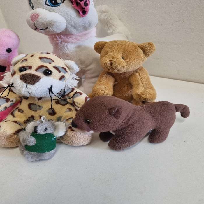 9 x Soft Toys / Stuffed Animals incl. Flamingo, Cat, etc.