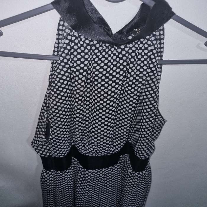 Black and White Dotted Dress - Size L