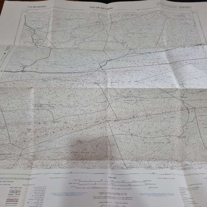 Vintage Ketting Topographical Map - Scale 1:50 000 - 3321AB Ketting