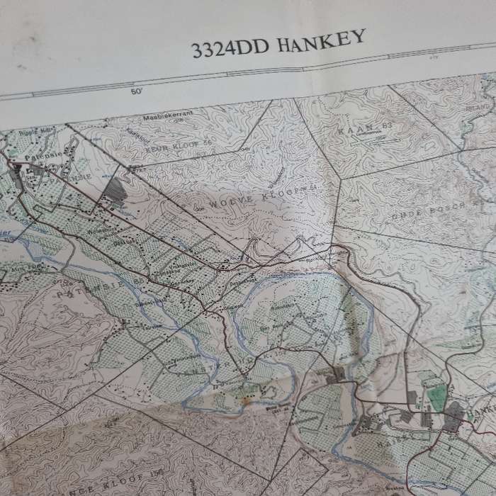 Vintage Hankey Topographical Map - Scale 1:50 000 - 3324 Hankey