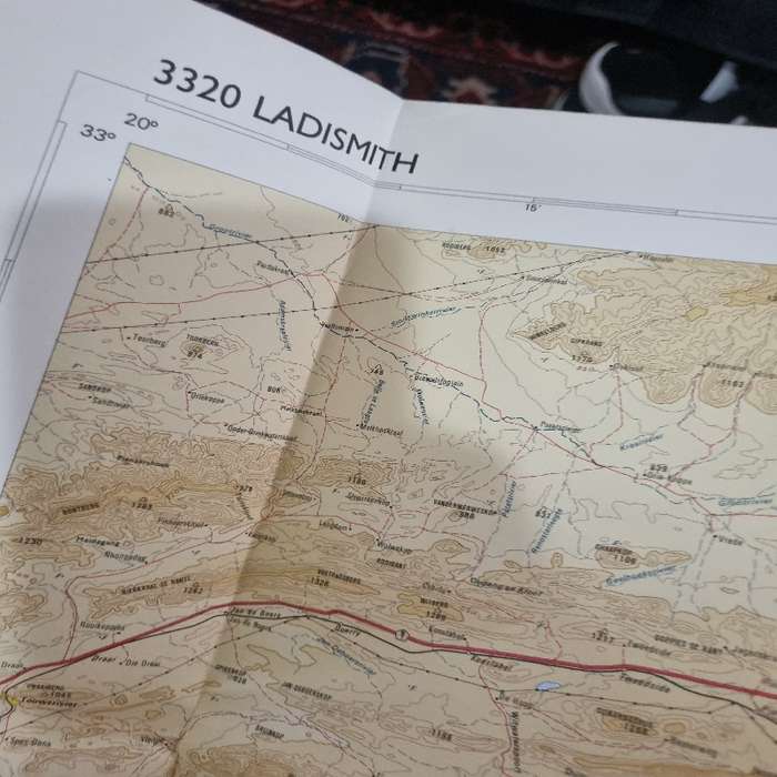 Vintage Ladismith Topographical Map - Scale 1:250 000 - 3320 Ladismith
