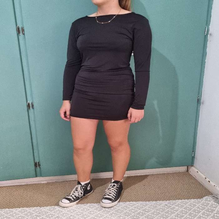 Black Dress with open back detail - Size M