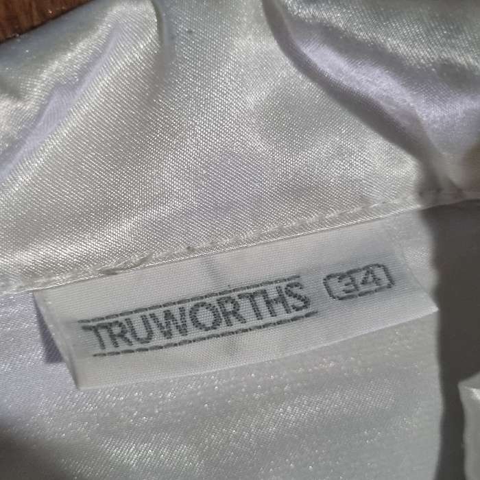Vintage White Satin Shirt - Woolworths - Size 34