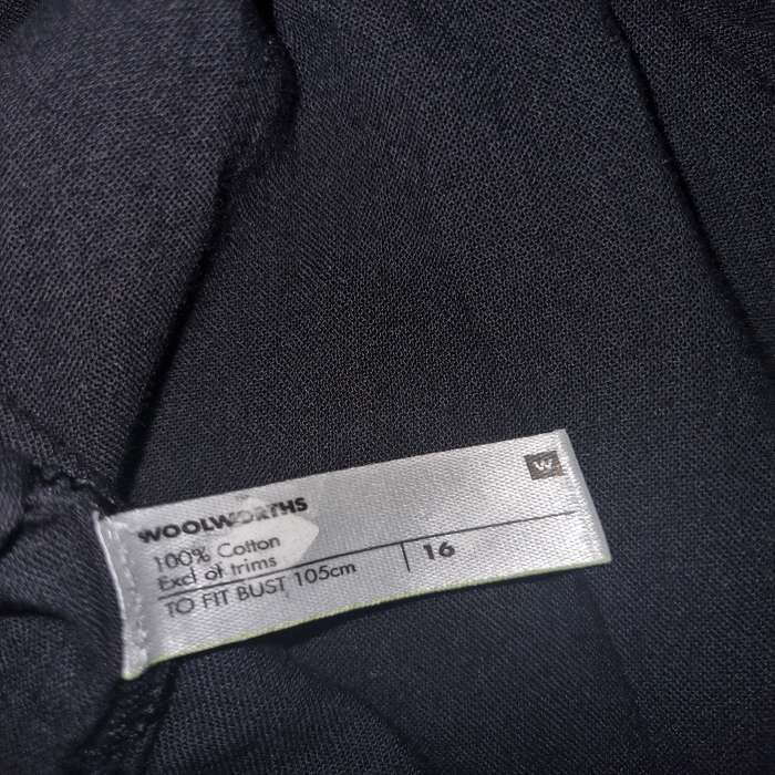 Black Woolworths top - Size 16 - 100% Cotton