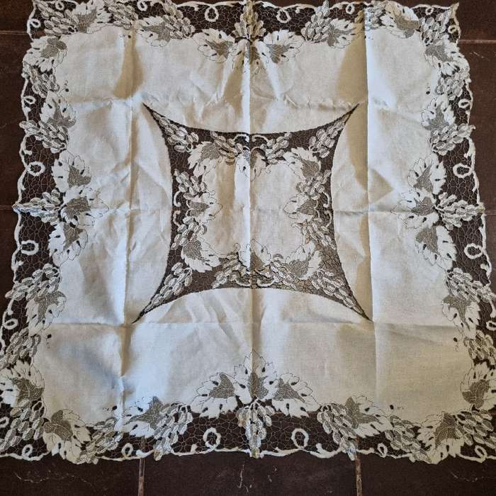 Beautiful Vintage Fabric Tablecloth - Size - 1.2m x 1.2m