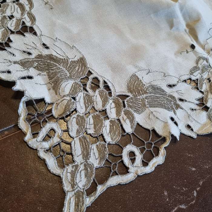 Beautiful Vintage Fabric Tablecloth - Size - 1.2m x 1.2m