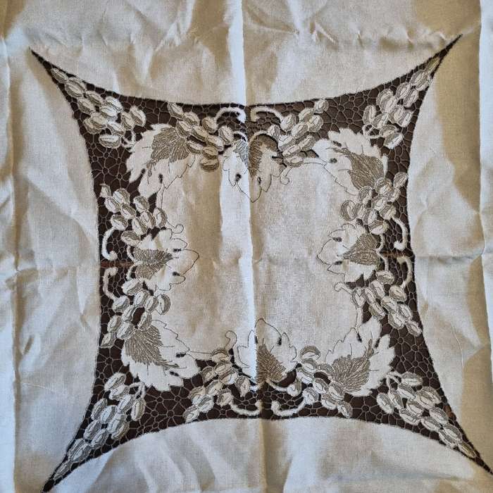 Beautiful Vintage Fabric Tablecloth - Size - 1.2m x 1.2m