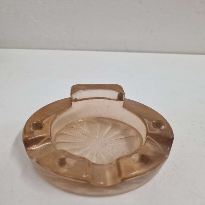 Vintage Pink Glass Ashtray