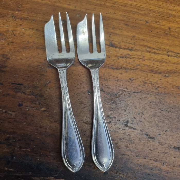 2 x Silver plated Cake Forks