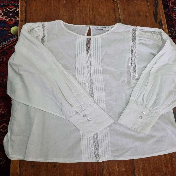 Woolworths Linen Blend White shirt - Size 14