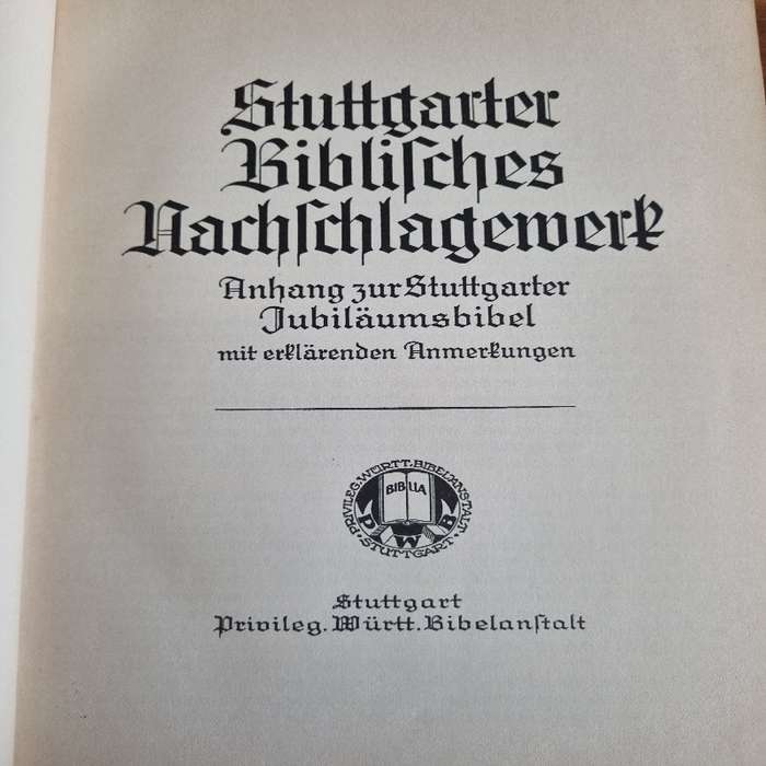 Stuttgarter Biblisches Nachschlagewerk - Beautiful Large Vintage Book - 1932