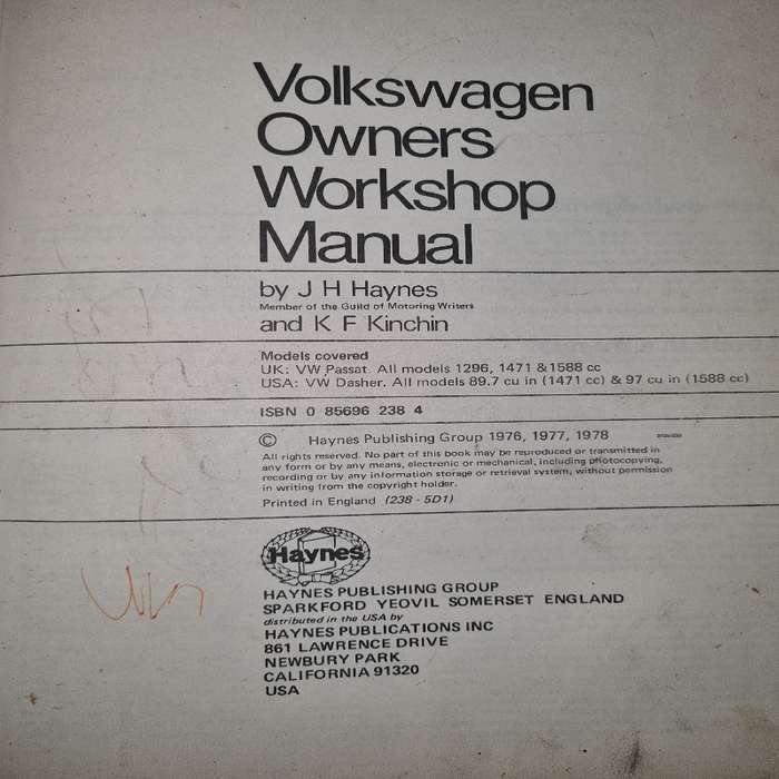 VW Passat - Owners Workshop Manual
