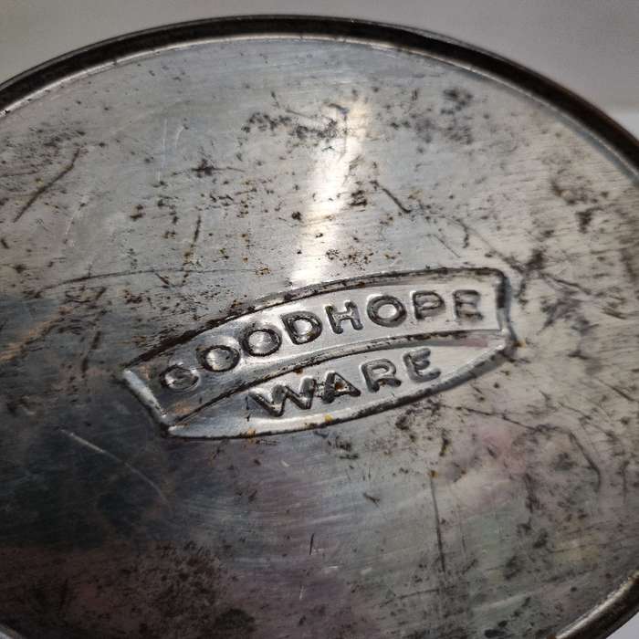 Vintage Red and White Goodhope Ware Sugar Tin
