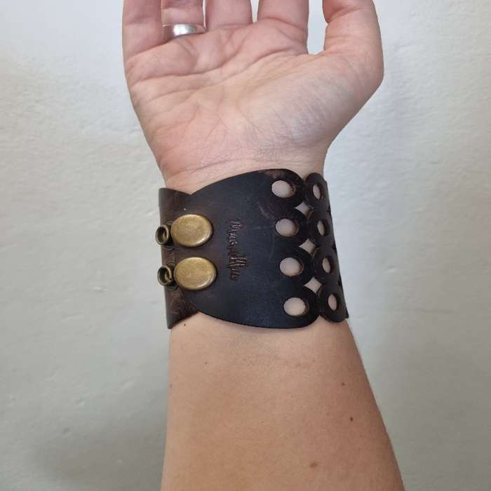 Leather Bracelet with brass studs