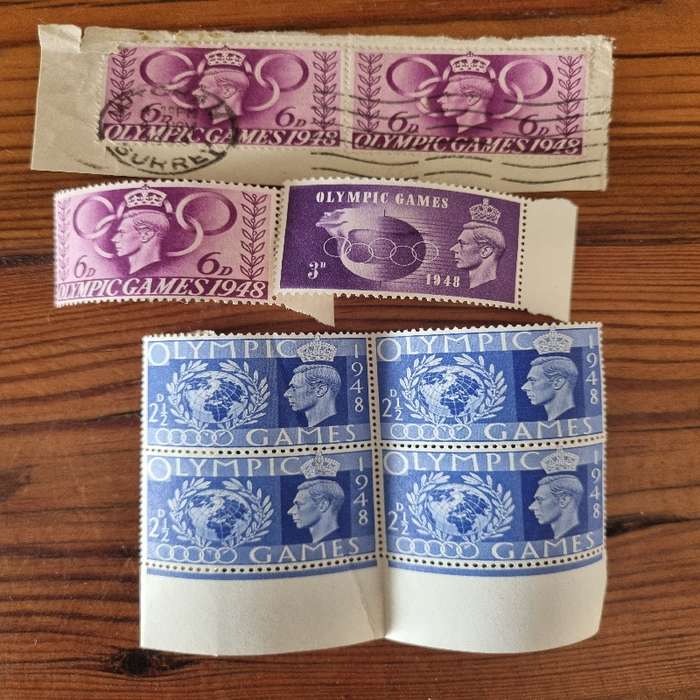 8 x 1948 Olympic Games Stamps - Great Britain