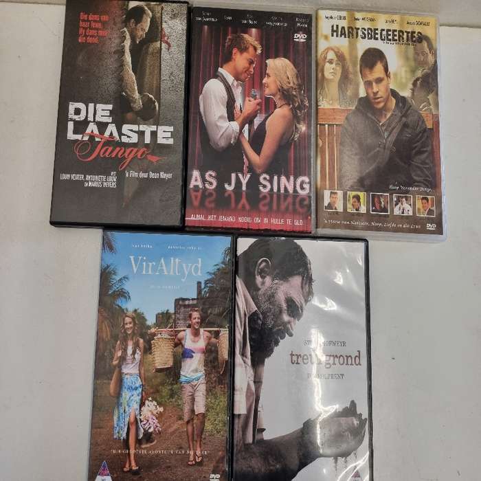 5 x Afrikaanse DVD's - Vir Altyd, Treurgrond, As jy sing, etc.