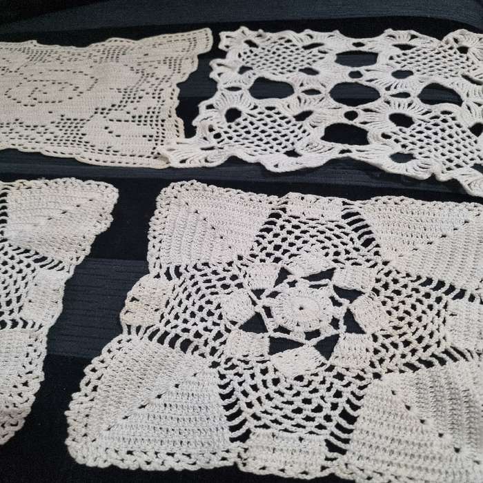 6 x Square Vintage Crochet Doilies
