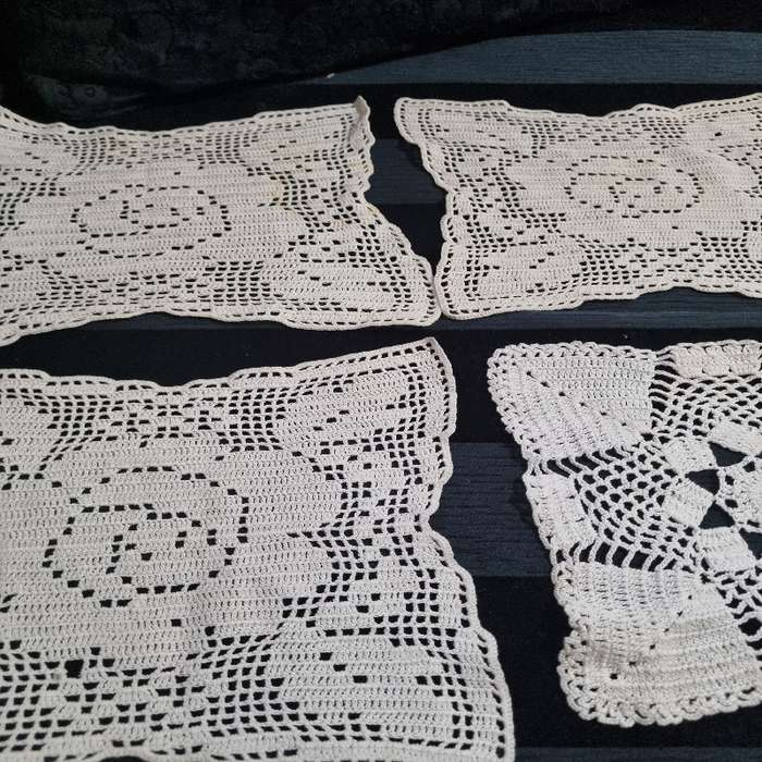 6 x Square Vintage Crochet Doilies