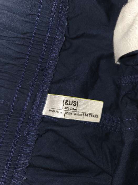 Woolworths Cotton Navy Shorts - Age 14 Years