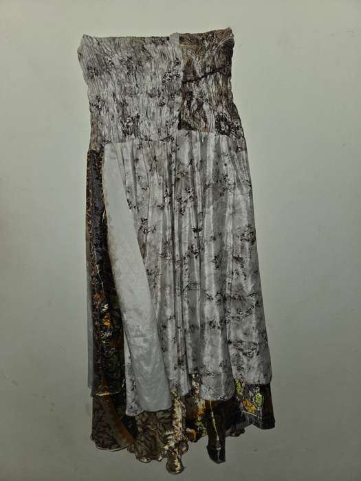 100% Silk Strapless Dress - Layered dress - Beautiful!!! - Size M