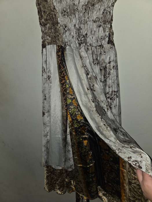 100% Silk Strapless Dress - Layered dress - Beautiful!!! - Size M
