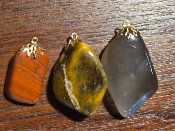 3 x Pendants - Semi Precious stones
