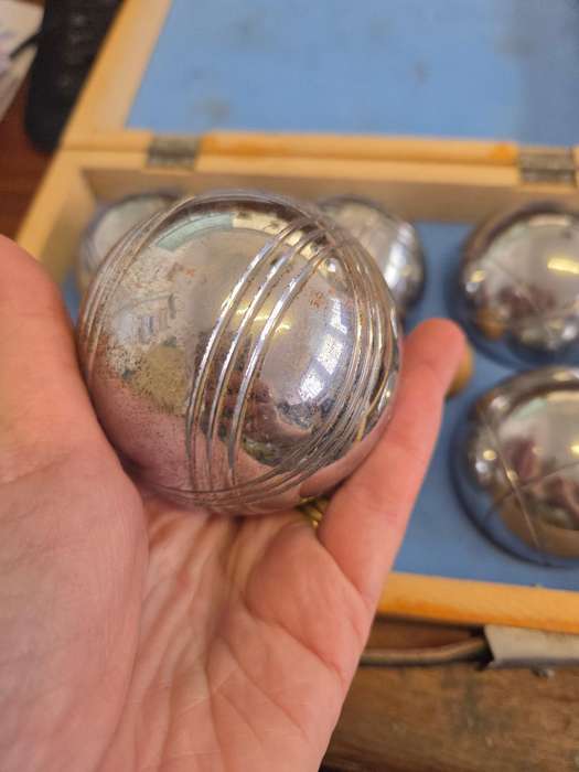 Traditional French Boule Set - Metal Ball Game - In Wooden Box