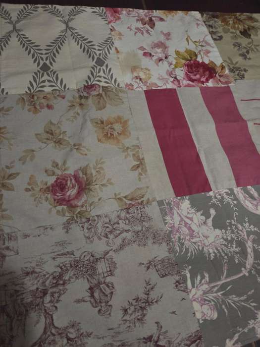 2 x Beautiful Patchwork blankets with fleecy inside - 1m x 1m each