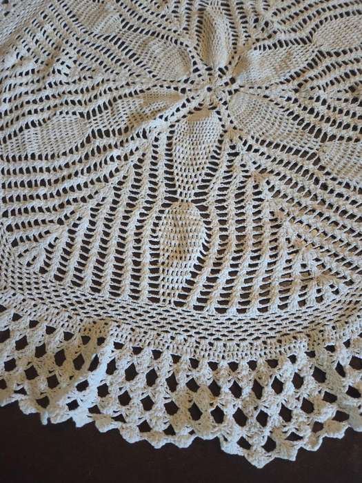 Round Crochet Tablecloth / Doily - Diameter - 1m