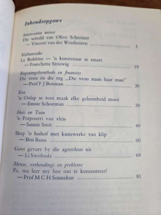Vrou - Haar eie wereld - Artikel oor Olive Schreiner - en vele meer