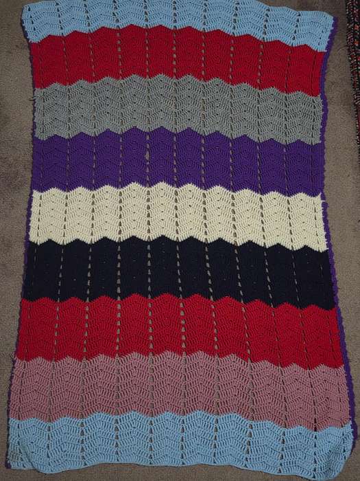 Colorful Striped Crochet Throw - Soft and Warm Handmade Blanket