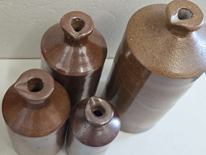 Collection of 4 Vintage Stoneware bottles