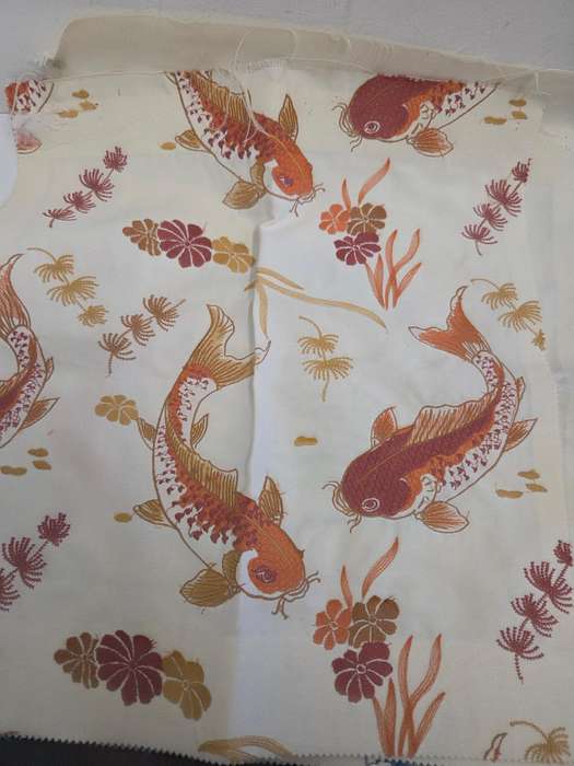 3 Pieces of fabric with fish detail - Perfect for your next project - 45cm x 42cm each