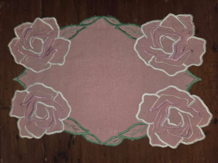 Beautiful Vintage Embroidered Tea tray cloth