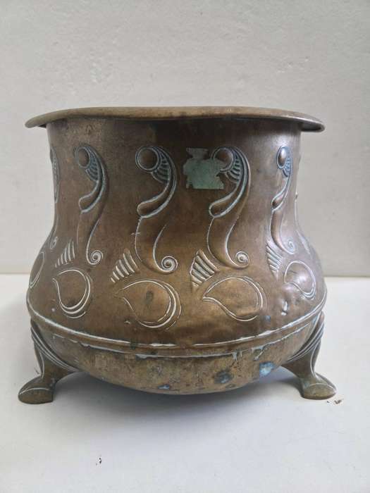 Large Antique KDM Royal Daalderop Holland Brass Vase