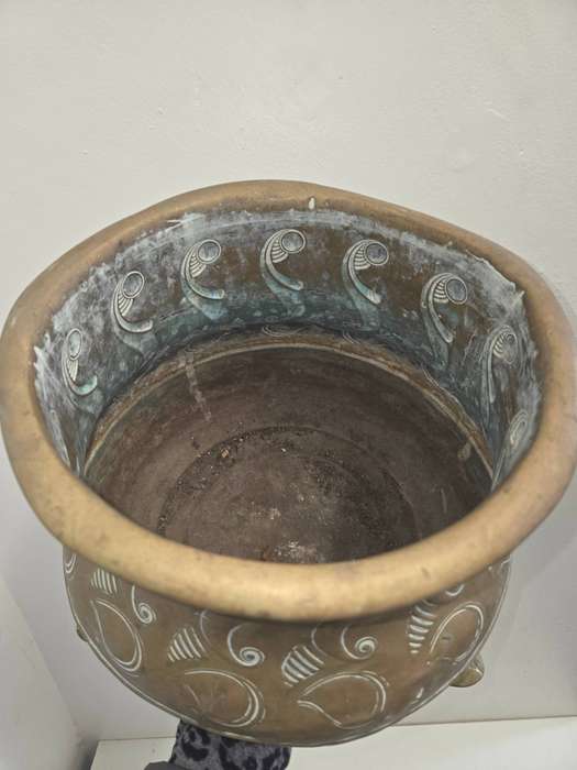 Large Antique KDM Royal Daalderop Holland Brass Vase